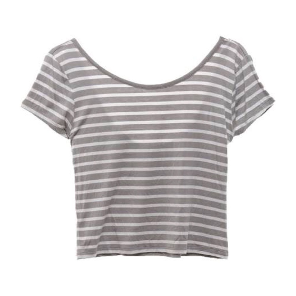 NWOT Guess Striped Stripe Crop Top Soft scoop neck